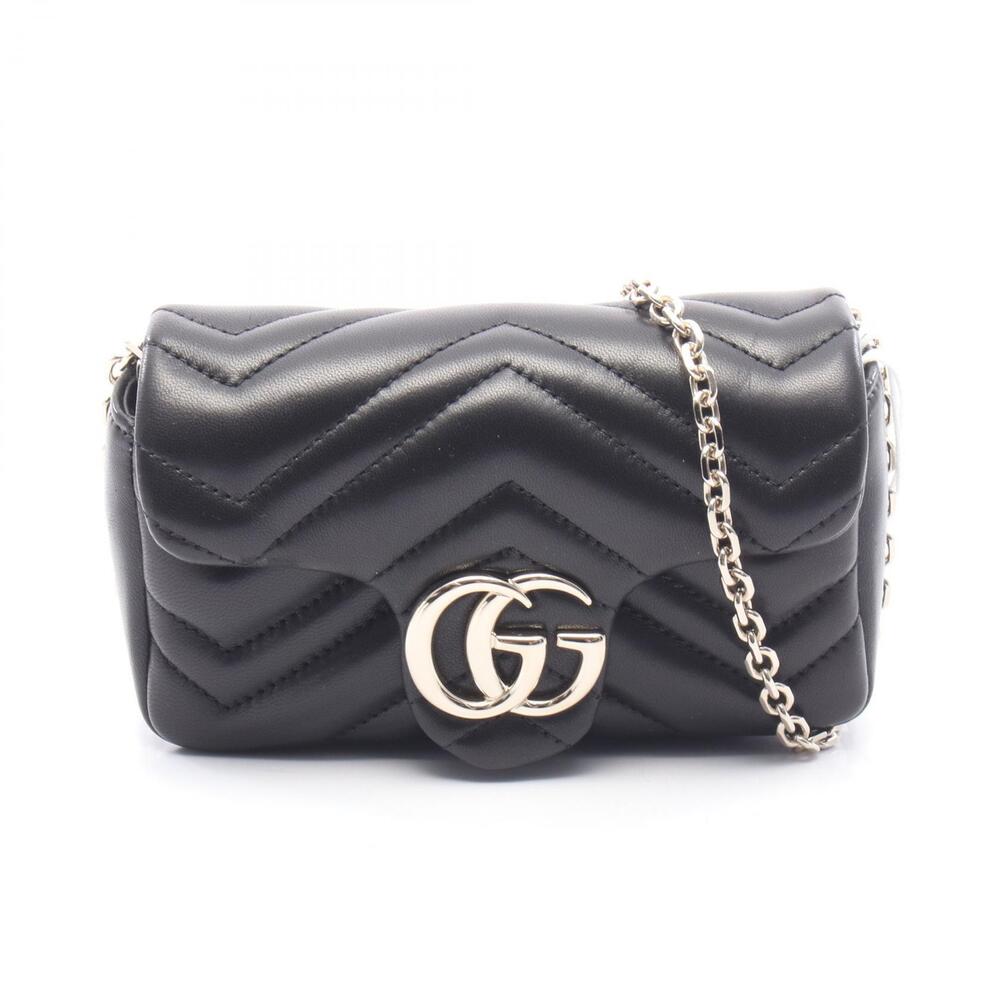Gucci GG Marmont Leather Shoulder Bag Black